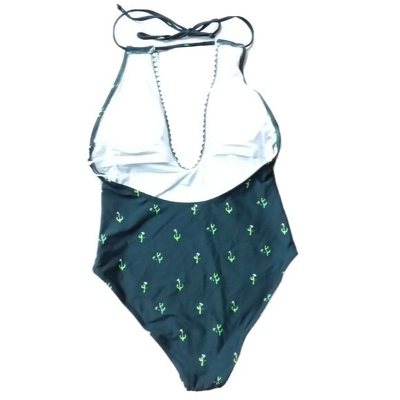 Cupshe Cactus Print Plunge One Piece Swim Suit S - Picture 2 of 12
